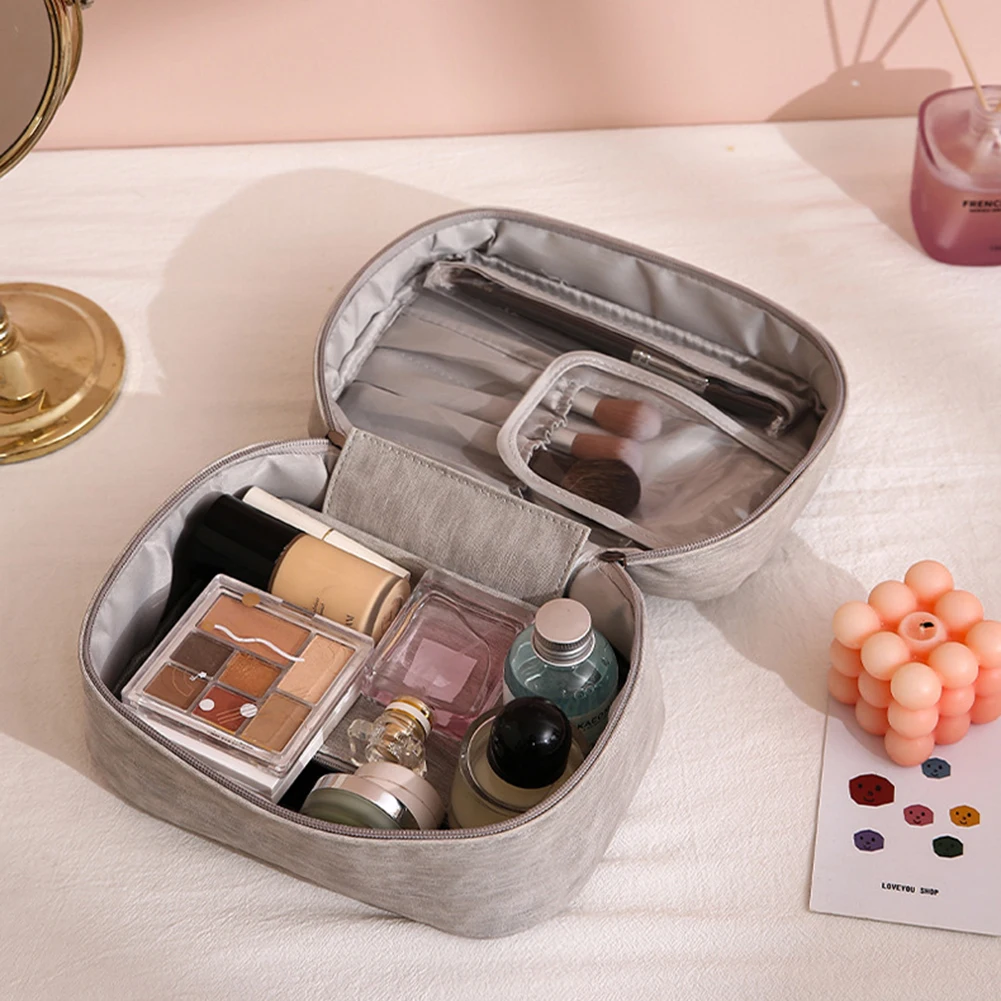 Travel Makeup Bag Portable Waterproof Large Capacity Makeup Storage Pouch Dustproof Cosmetic Bags Toiletries Storage Organizer