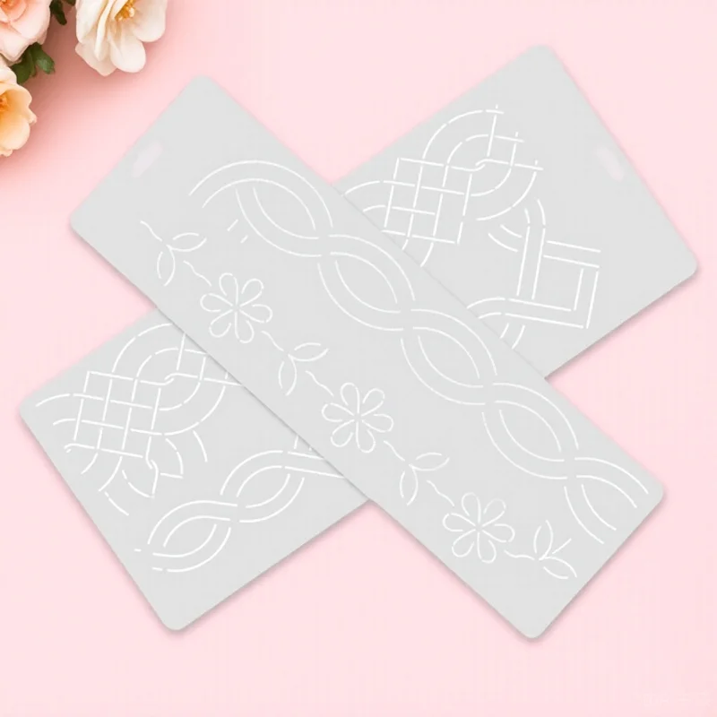 

2Pcs Quilting Template Transparent Plastic Sewing Patchwork Craft Tool DIY Fabric Cutting and Embroidery Guide