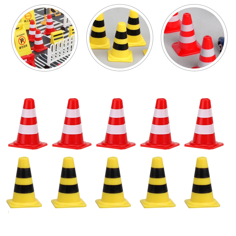 30 Pcs Parking Lot Road Sign Traffic Scene Props Mini Model Toy Miniature Roadblock Plastic Barricade Kids Toys Child Childrens