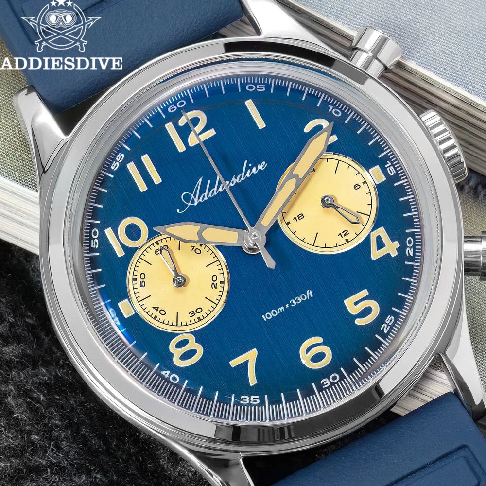 

ADDIESDIVE Premium Men’s Quartz Watch 38mm VK64 Vintage BGW9 Luminous Dial Nylon Strap 100M Water Resistance Anti-Glare Glass