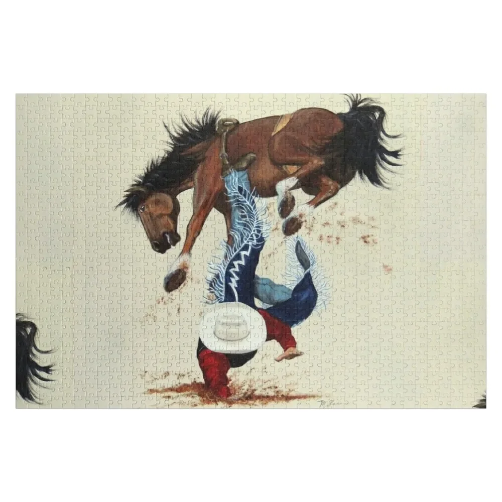 

Thrown Rodeo Cowboy Jigsaw Puzzle Customized Picture Personalised Jigsaw Baby Wooden Personalised Name Puzzle