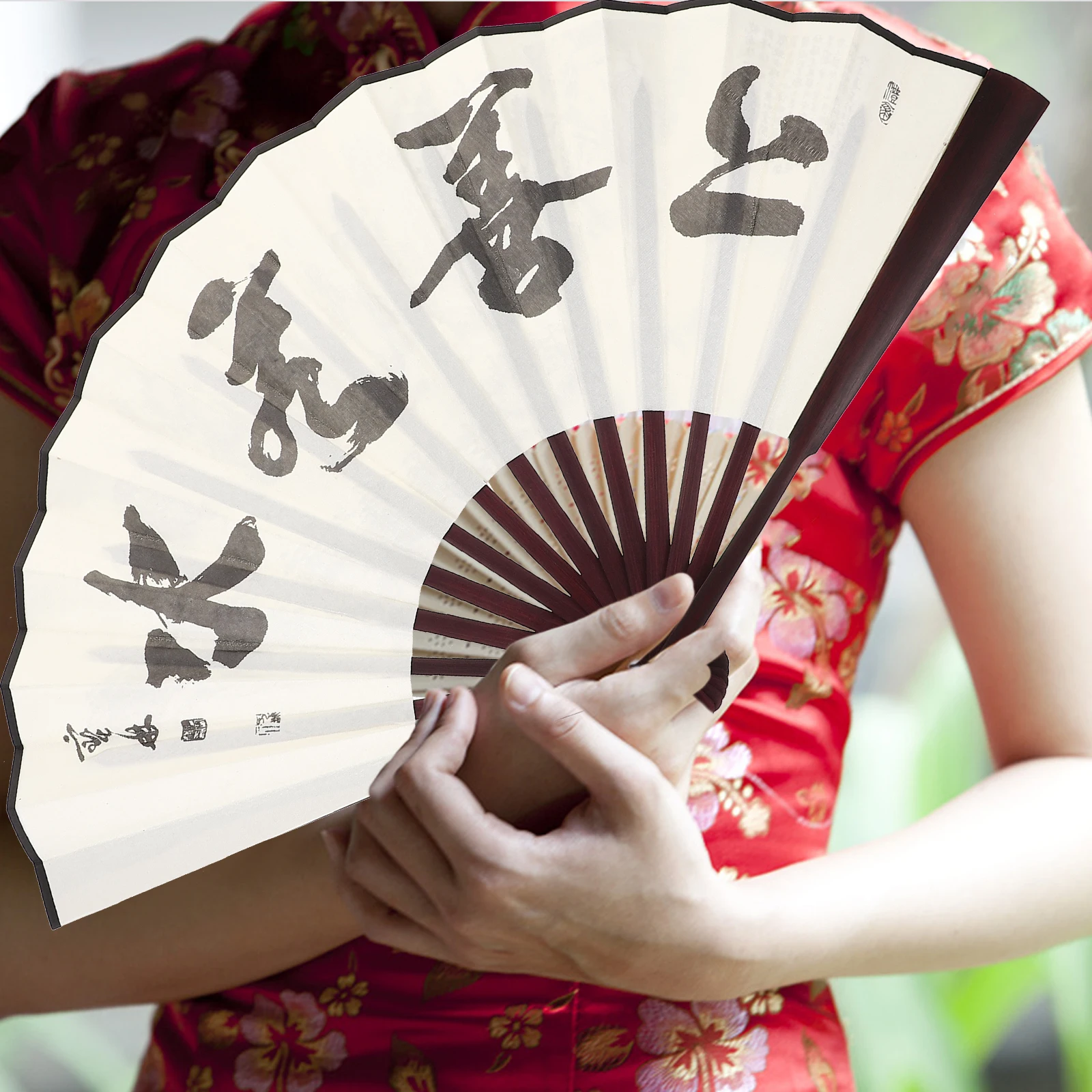 

Creative Chinese Style Folding Hand Bamboo Cloth Dance Photography Prop Retro Elegant Decor Gift Party Stage Accessory Bamboo