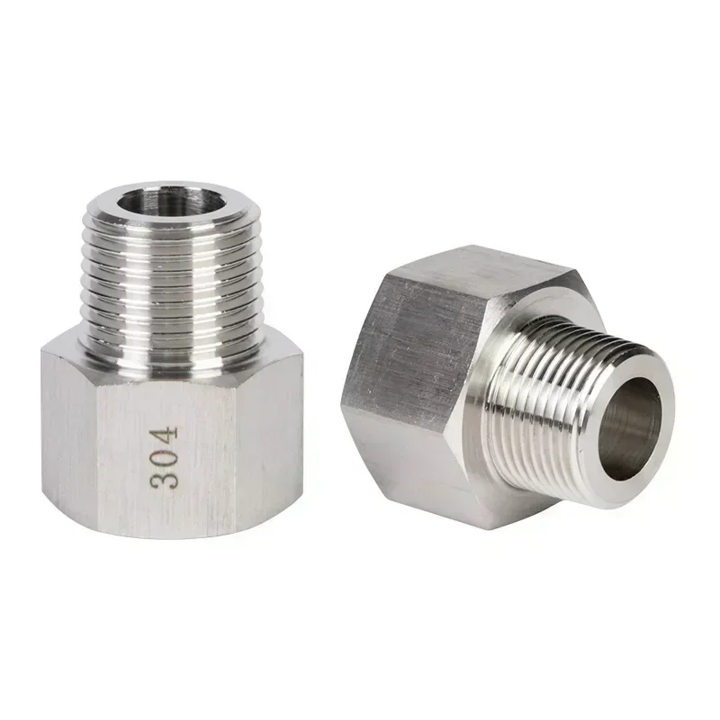 M12 أنثى إلى ذكر M10 M12 1/8 "1/4" 3/8 "BSP NPT عرافة المخفض جلبة 304 الفولاذ المقاوم للصدأ محول الضغط العالي لضغط Gau