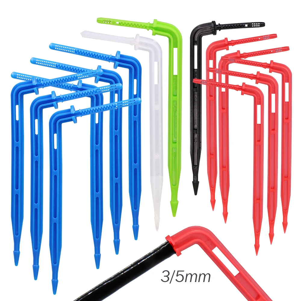 Multi-Color Bend Arrow Dropper Micro Drip Irrigation Emitters For 3/5mm Hose Garden Watering Saving Micro Dripper Lawn Irrigate