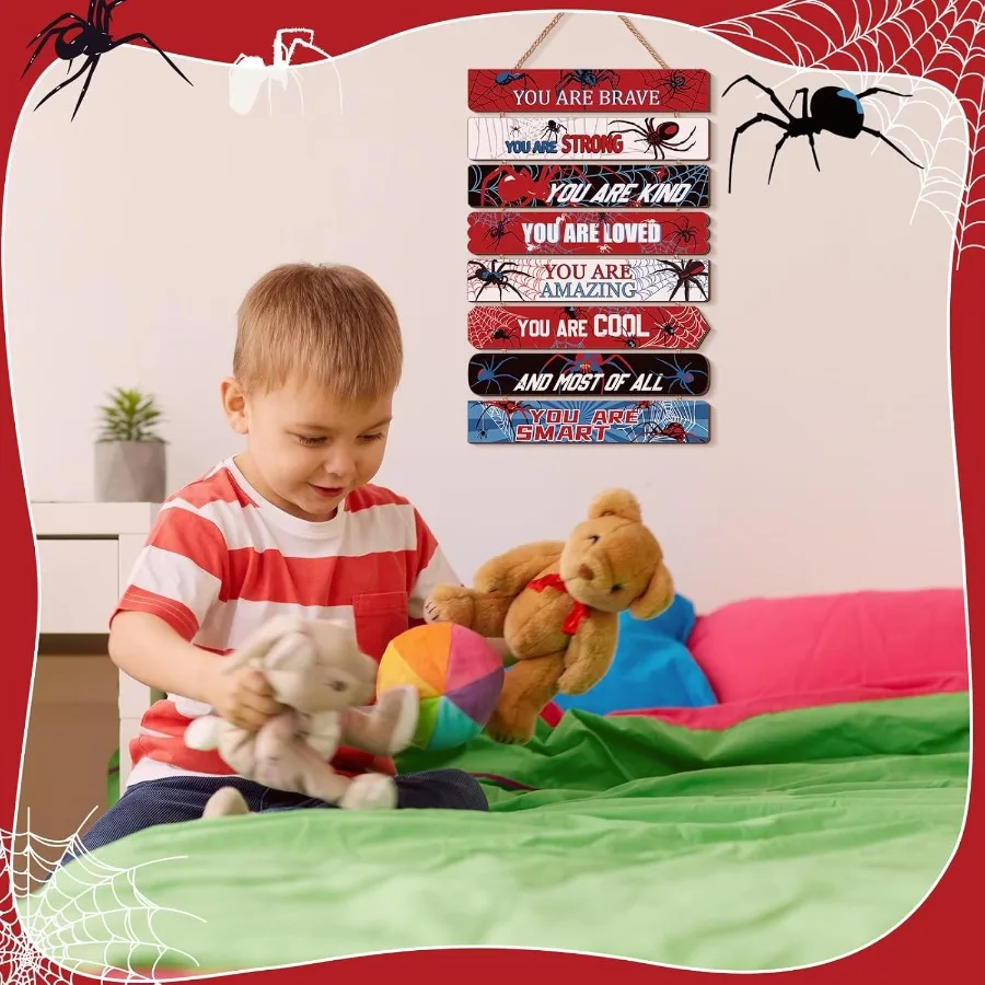 Spider Room Decor Boys Bedroom Wall Decor Inspiratiol Spiders You Are Brave Wall Wooden Art Little Boy Teen Bedroom Playroom Ho