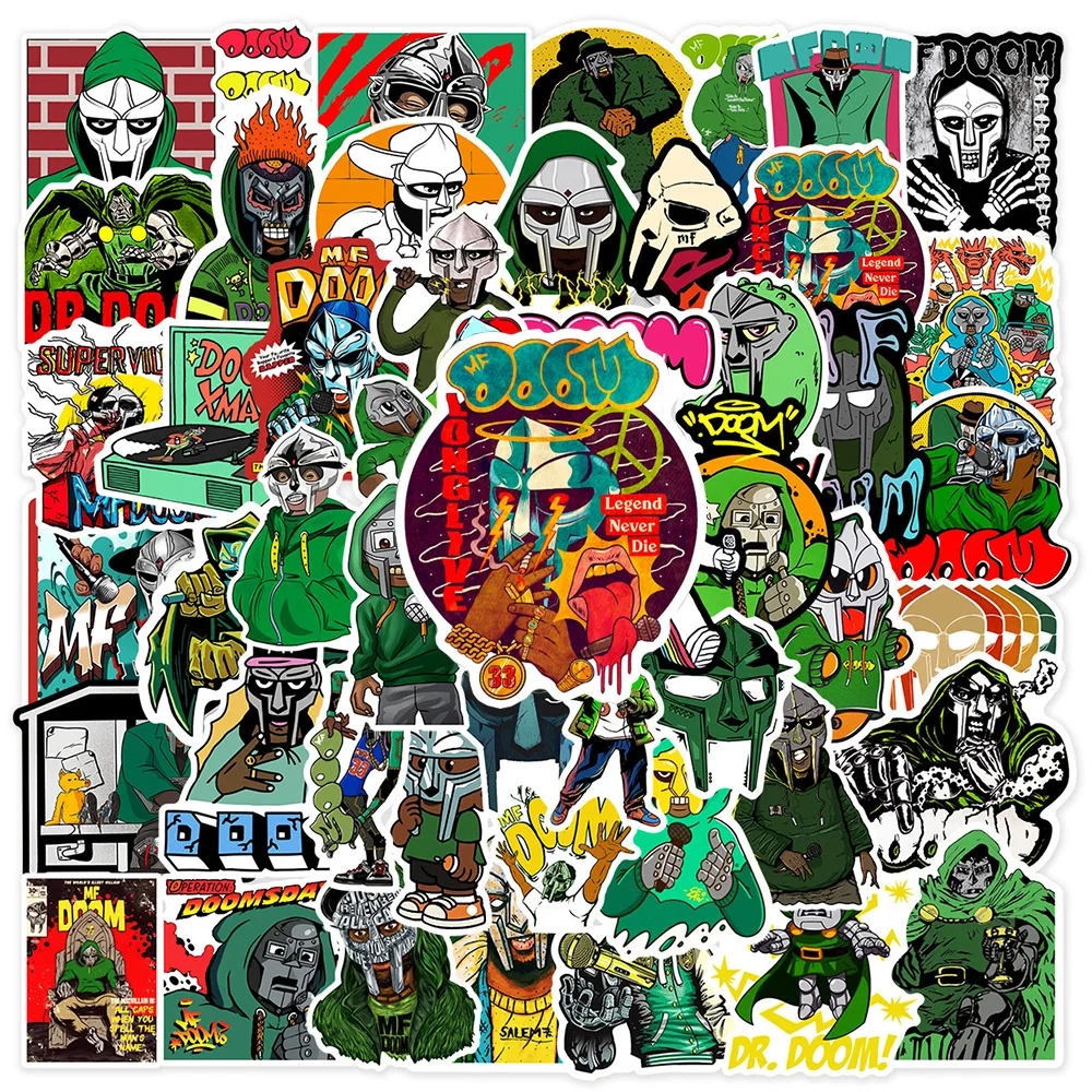 10/30/50PCS Legendary Rapper MF DOOM Stickers Decal DIY Graffiti Phone Guitar Suitcase Laptop Cool Sticker for Kids Teenager Toy