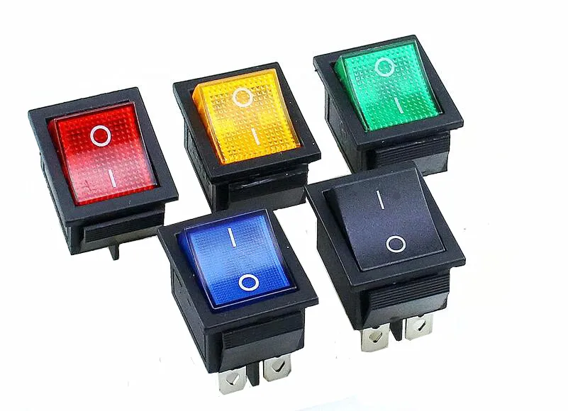 KCD4  ON-OFF 16A 250VAC/20A 125VAC Red Button Light Rocker Switch 4 Pin Rocker Power Switch