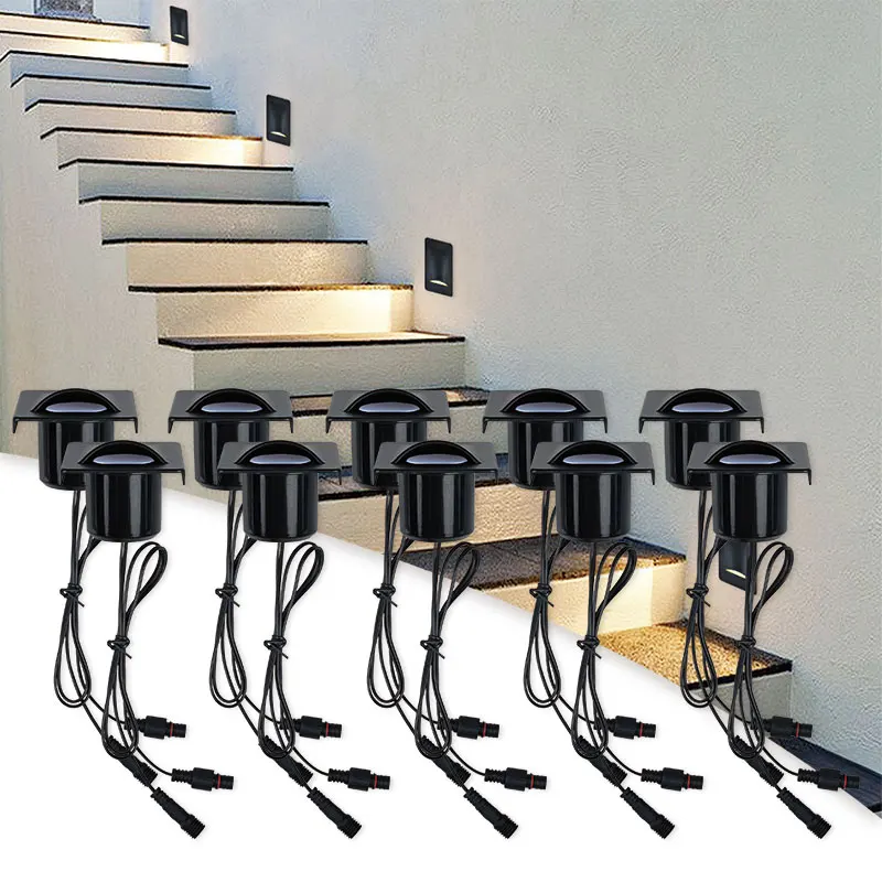 DC24V Outdoor Landscape Step Lighting IP67 6/10 Packs Deck Lights Waterproof lights for Outdoor Stairs Fence Yard Patio Garden