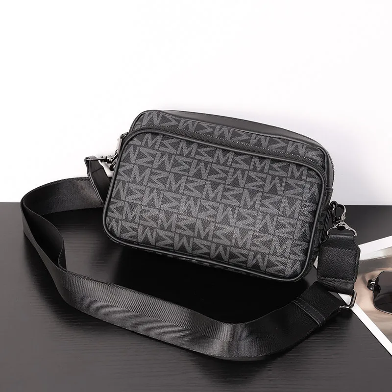 

New Fashion Men's Crossbody Bag Letter Printed Crossbody Bags Men Large Capacity Shoulder Bag Double-layer Square Sling Bags