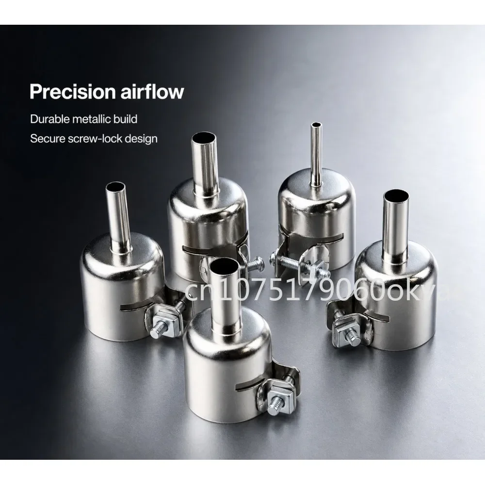 5Pcs Heat Gun Nozzle Set Hot Air Station Desoldering Nozzles Replacement Parts for BGA Rework Station Repair Tool Accessories