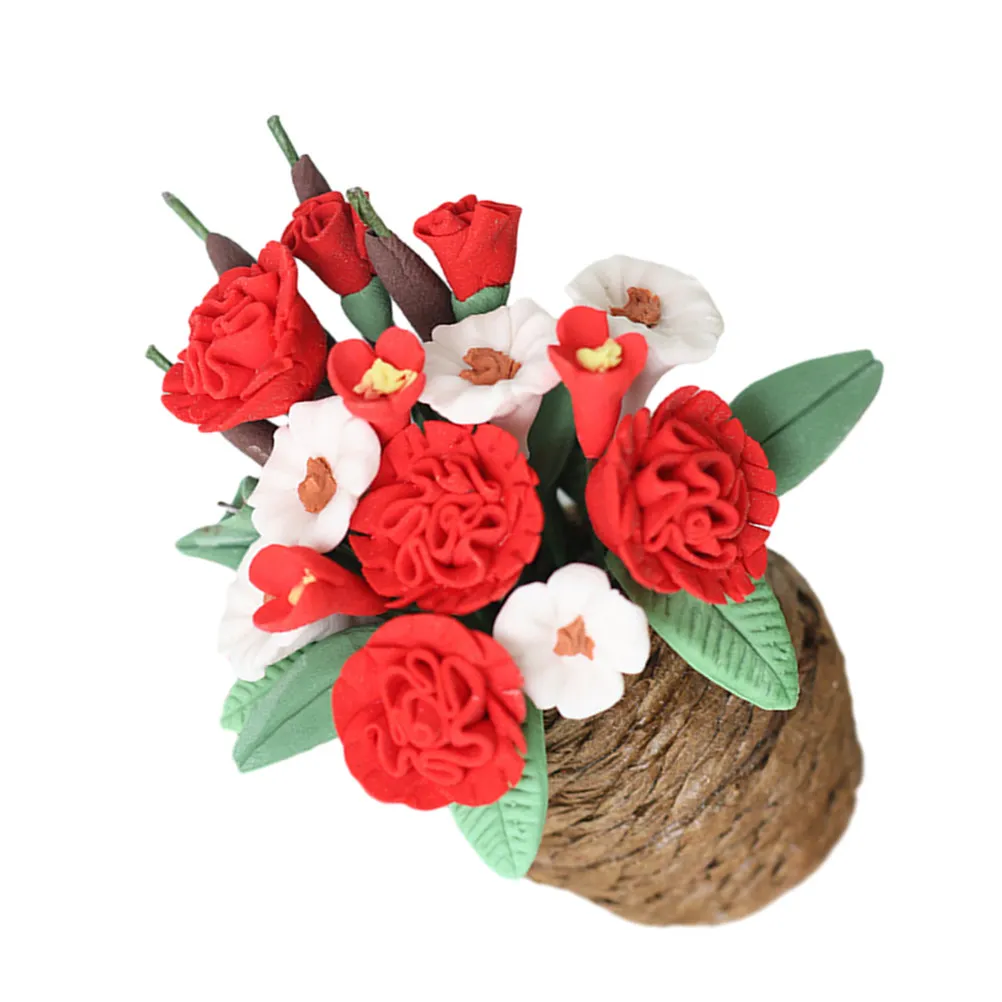 

Miniature Potted Flower Realistic Mini Flower Decoration for Dollhouse Tiny Floral Vase Miniature Plant Pot Decor