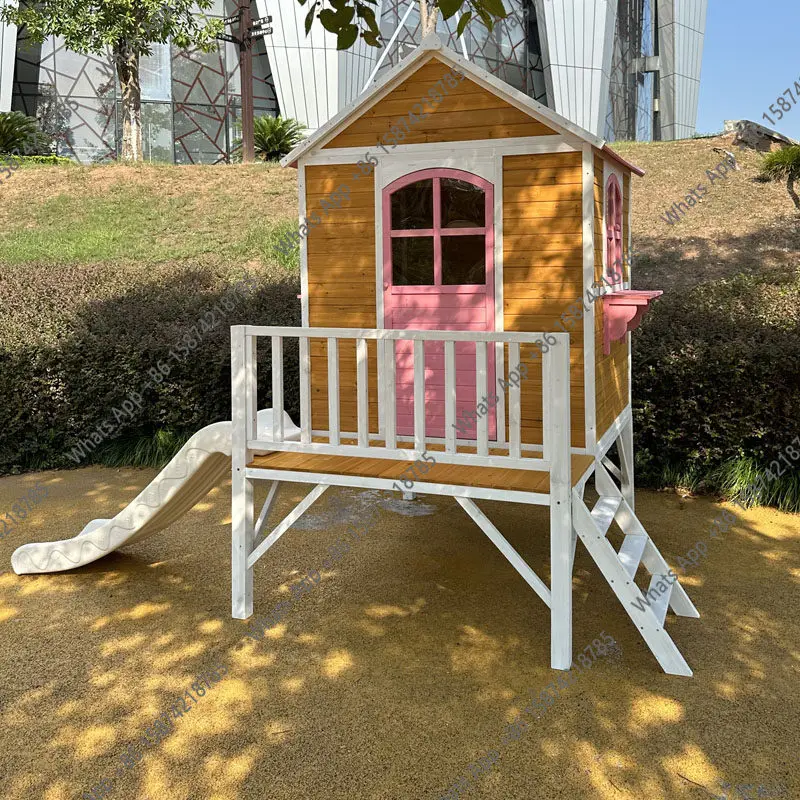 Chalet Outdoor Tent Puzzle Large Playground Tree House Storage Cabinet Wooden Game House