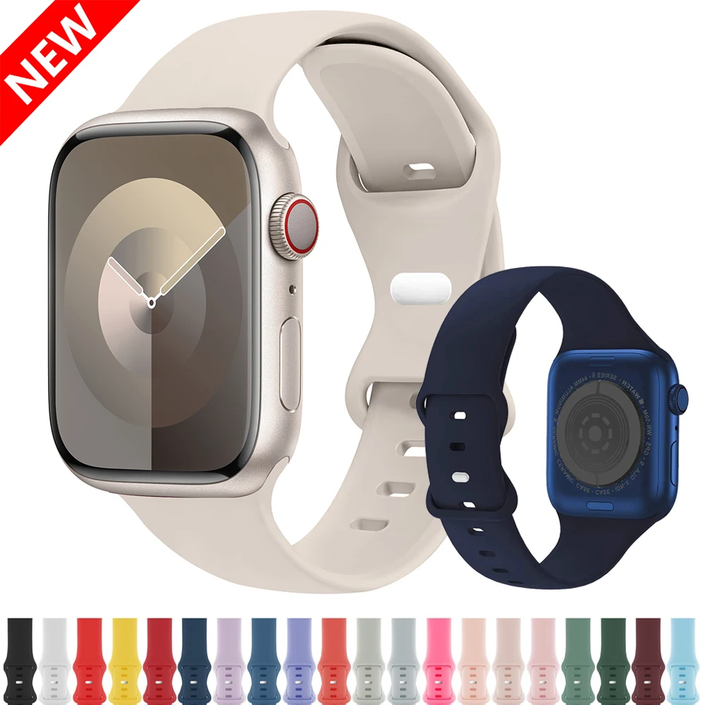 Correa de silicona para apple watch, pulsera de 44mm, 40mm, 45mm, 41mm, 38mm, iwatch series 3, 4, 5, 6, 7, 8, 9, 10, 42/46mm, ultra 2, 49mm