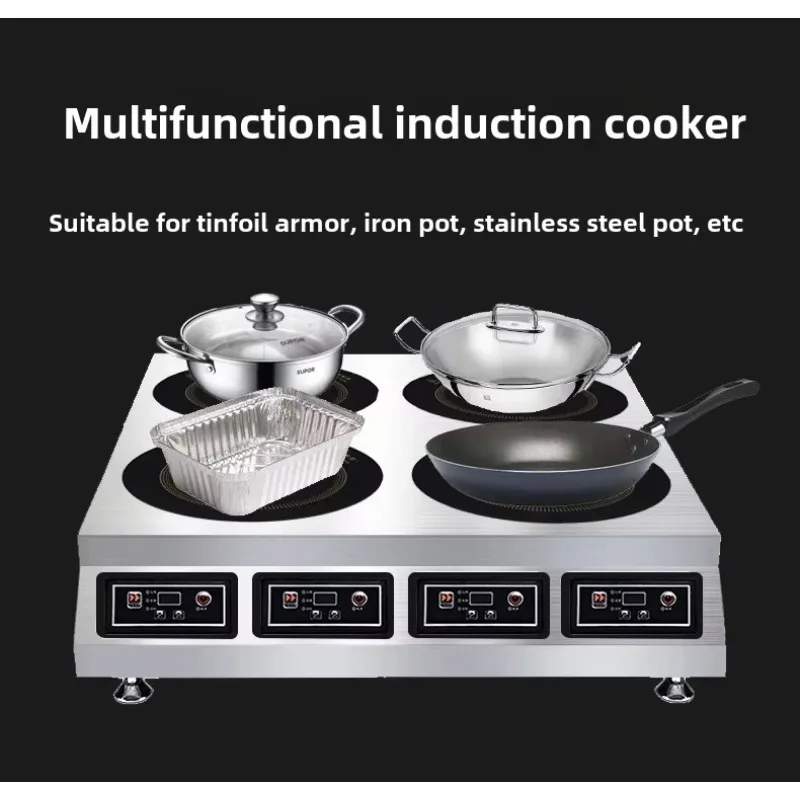 

Factory Commercial Stainless Steel High-Power Induction Cooker Electric Touch Concave Frying Stove Flat Wok Table Top Combinatio