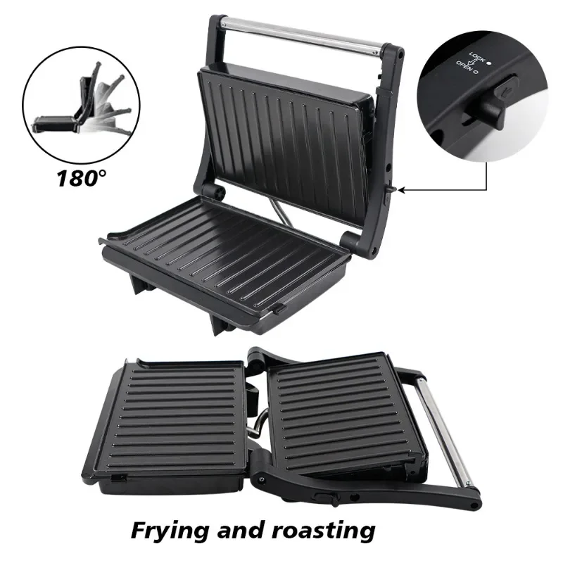 hot selling stainless steel portable bbq steak press contact grill  electric non-stick panini sandwich maker