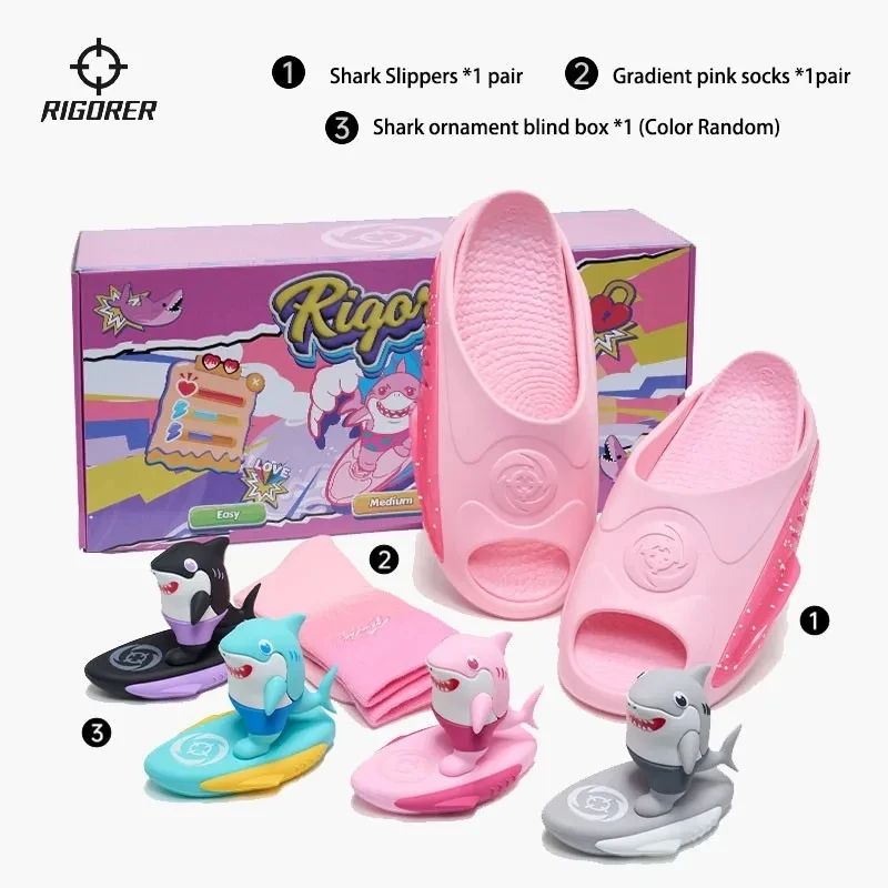 RIGORER Shark 2.0 sandal wanita, sandal olahraga basket kotak hadiah Hari Valentine Pria musim panas, sandal pasangan selip