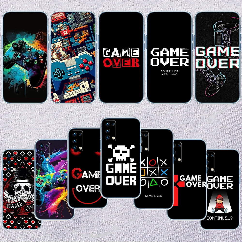 Funda para Teléfono IJ28 Game Over para Motorola Moto E13 E15 E20 E22 E22I E22S E30 E32 E40 E7 E7I G Plus Power Play Stylus G22 G14