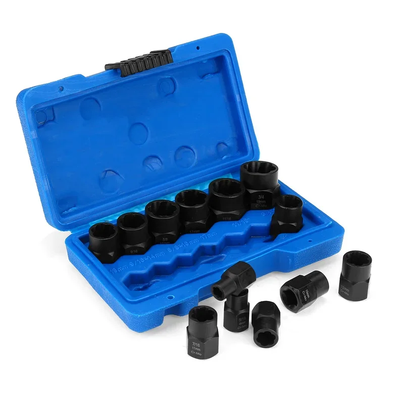 Imagem -04 - Impacto Danificado Parafuso e Porca Parafuso Removedor Kit Extrator Chave Soquete Conjunto de Remoção 10 Pcs 13 Pcs