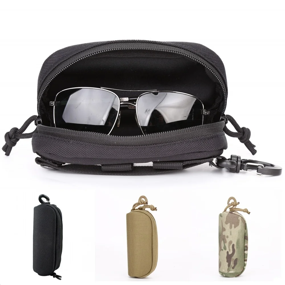 Tactical MOLLE Eyeglass Case Shockproof Protective Box Portable Outdoor Sunglasses Case Camping EDC Accessory Bag