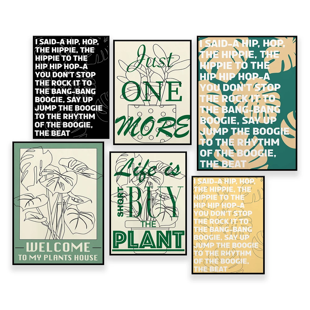 Life is short buy the plant poster/Swiss cheese Plant/ Monstera/vintage/ Illustration/Print/wall hanging