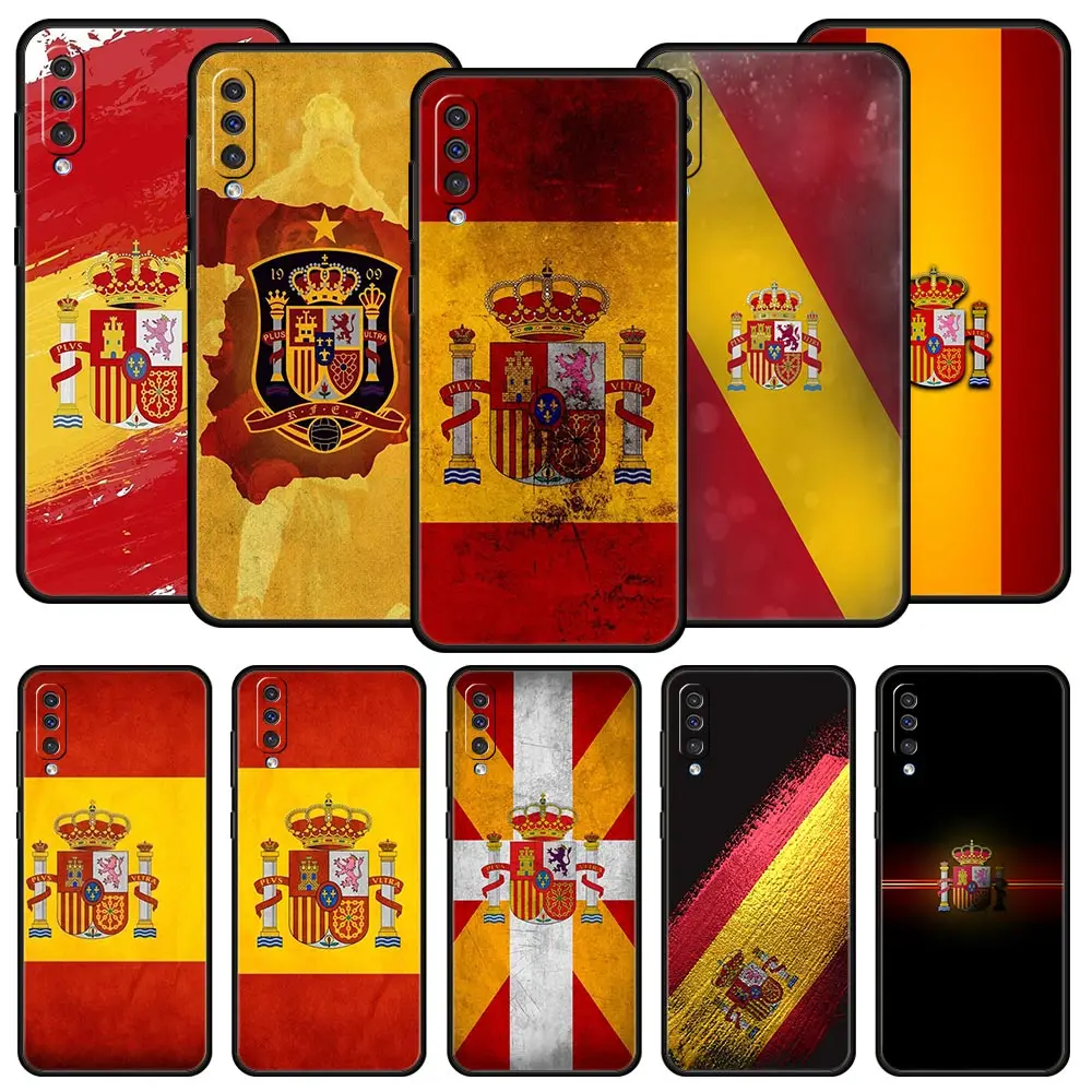 spain flag Phone Case For Samsung A54 A52 A24 A14 A50 A72 A70 A10 A30 A40 A20S A20E A02S A12 A22 A34 A42 A32 5G A04s Cover