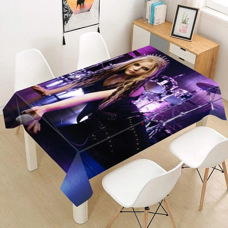 Avril Lavigne Tablecloth Oxford Fabric Square/Rectangular Dust-proof Table Cover For Party Home Decor TV Covers