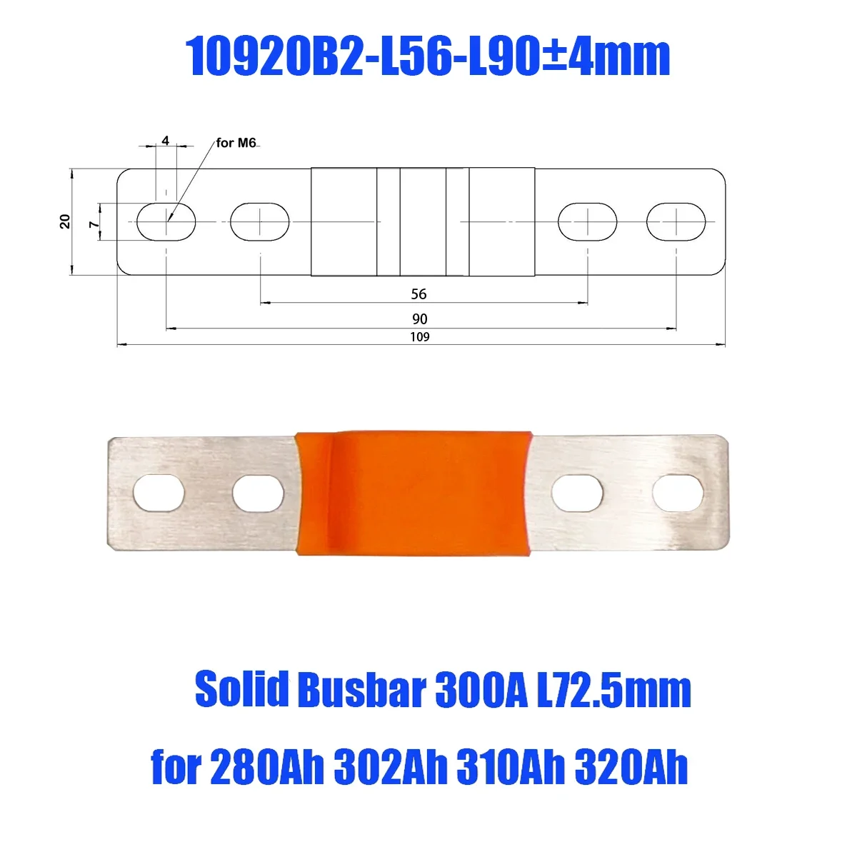 Flexible Busbar 300A 200A 56MM 74MM Lifepo4 Battery Cells Lithium Battery Straps Clips Studs Connecting Bars Pure Copper