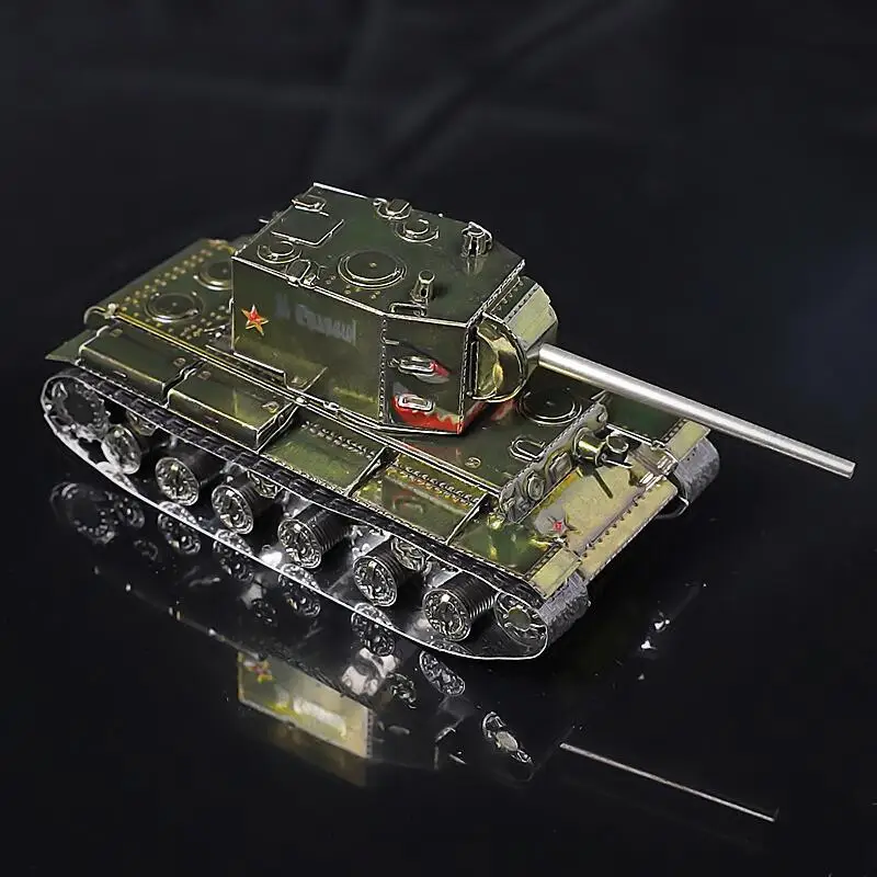 World War II Soviet KV2 Heavy Tank 3D Metal Puzzle Handmade DIY Tank Assembled Model Jigsaw Puzzle Toys Creative Christmas Gifts