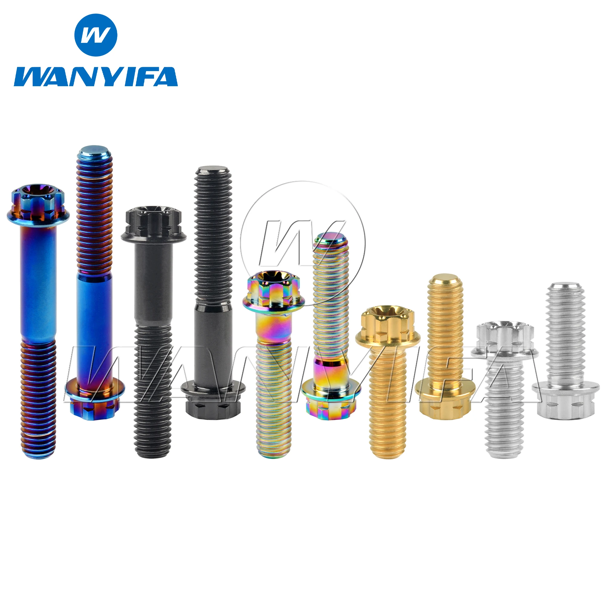 Wanyifa Titanium Bolt M6/M8x10 15 20 25 30 35 40 45 50 55mm Flange Torx Head Screw for Bike Motorcycle Car Modifications