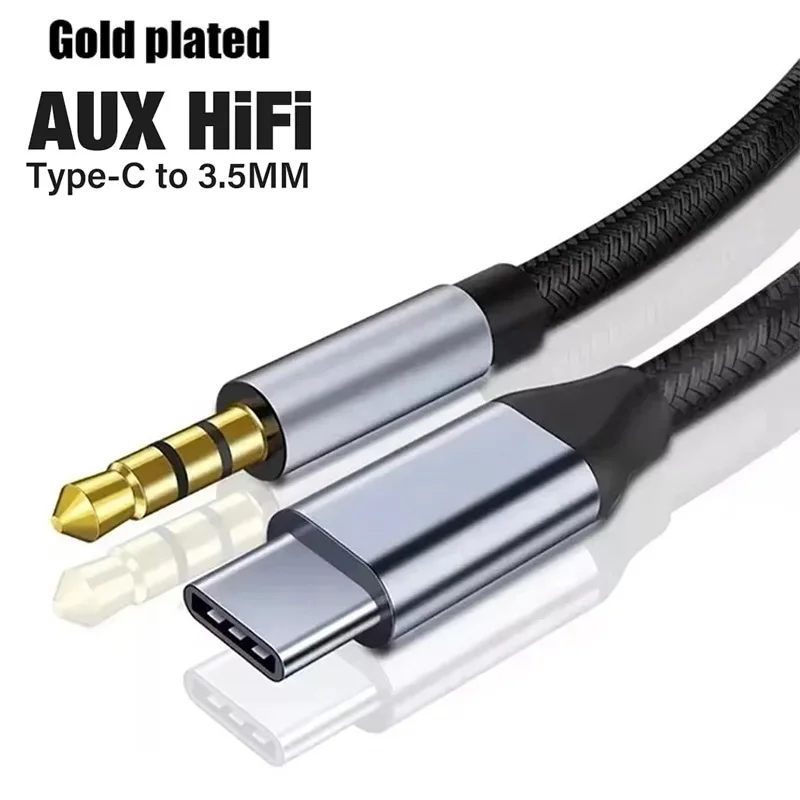 USB Type C To 3.5mm Aux Adapter Type-c to 3.5mm Jack Audio Cable Connector Earphones Cable Audio Converter Headphone Accessories