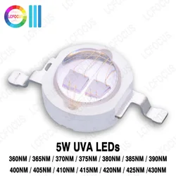 Chip LED viola UV 1W 3W 5W UVA 365nm 370nm 375nm 380nm 385nm 395nm 400nm 405nm 410nm 420nm 425nm COB SMD adatto per lampada UV Lampada polimerizzante UV