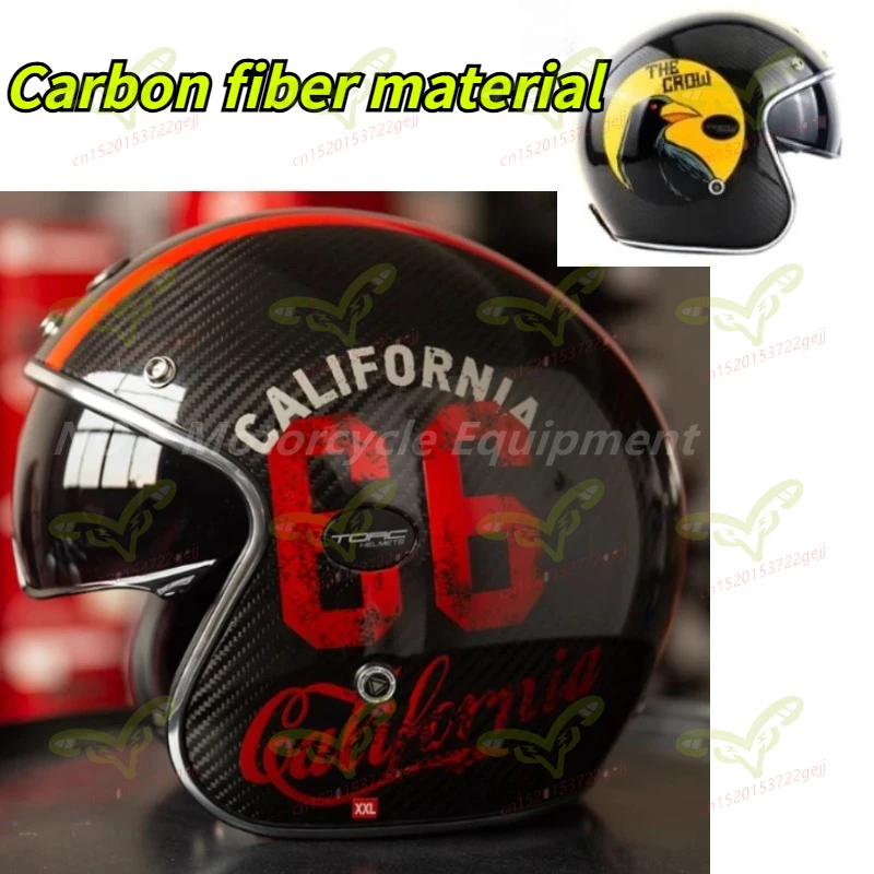 

Motorcycle Helmet TORC Racing Helmet Retro Jet Outdoor Riding Off-road Vehicle Carbon Fiber Helmet Summer Men and Women