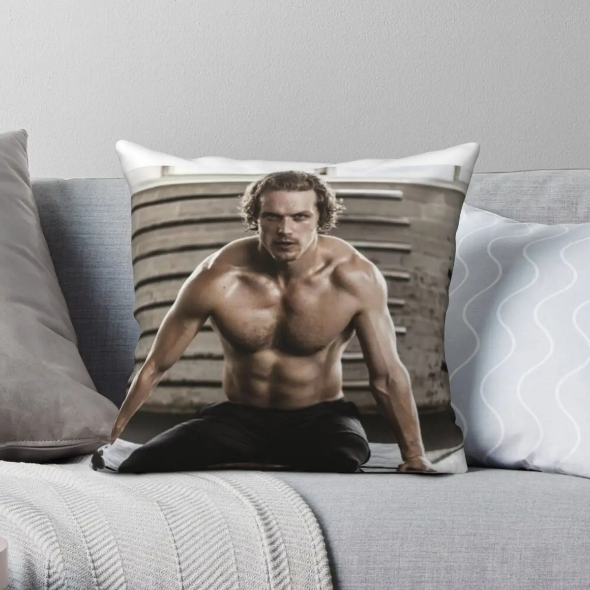 

Sam Heughan James Fraser Outlander Square Pillowcase Polyester Linen Velvet Creative Decor Throw Pillow Case Sofa Seater Cushion