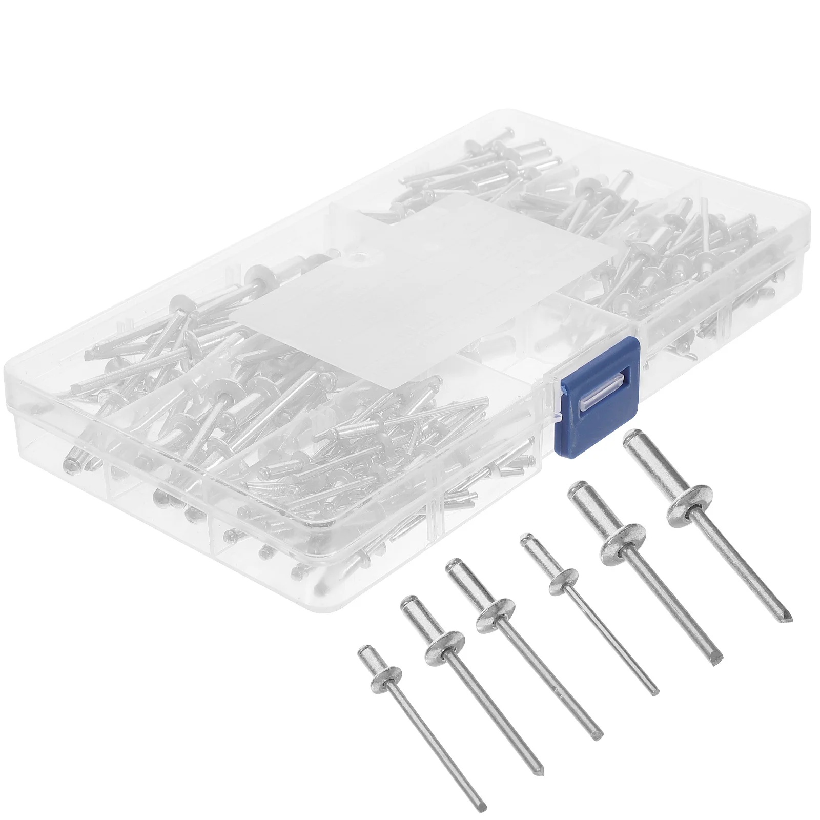 

1 коробка, набор алюминиевых жалюзи, 6 размеров, фланцевые заклепки для металлического крепления, прочные, легкие, устойчивые к коррозии заклепки