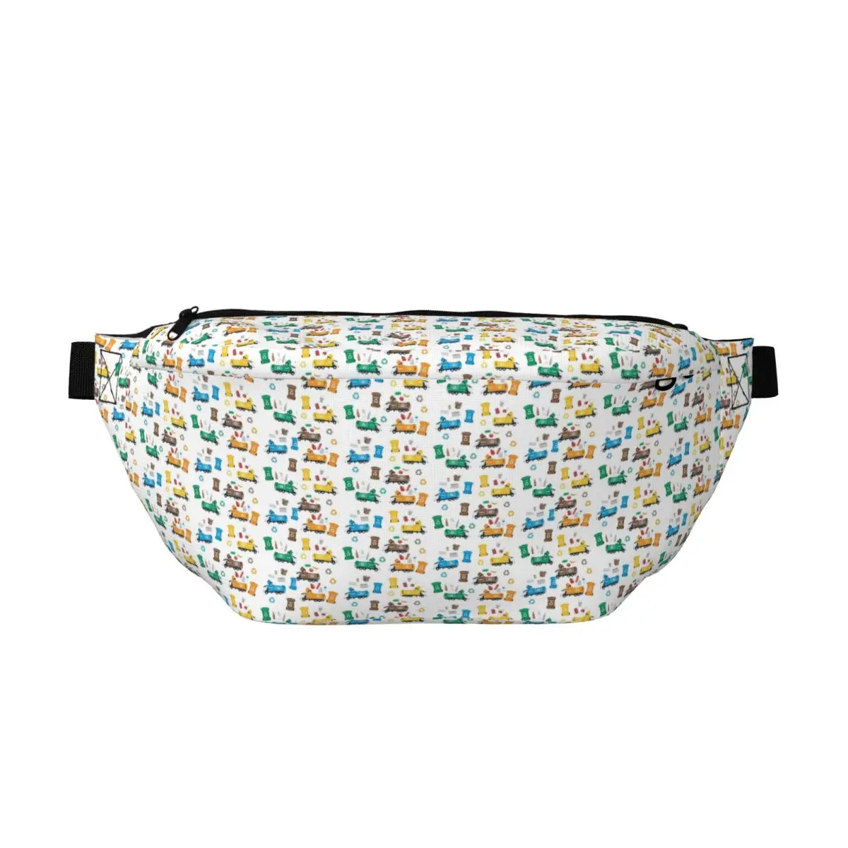 

Сумка-бананка через плечо с принтом разноцветных мусоровозов и контейнеров, унисекс, регулируемая, для путешествий, бега, для денег и телефона