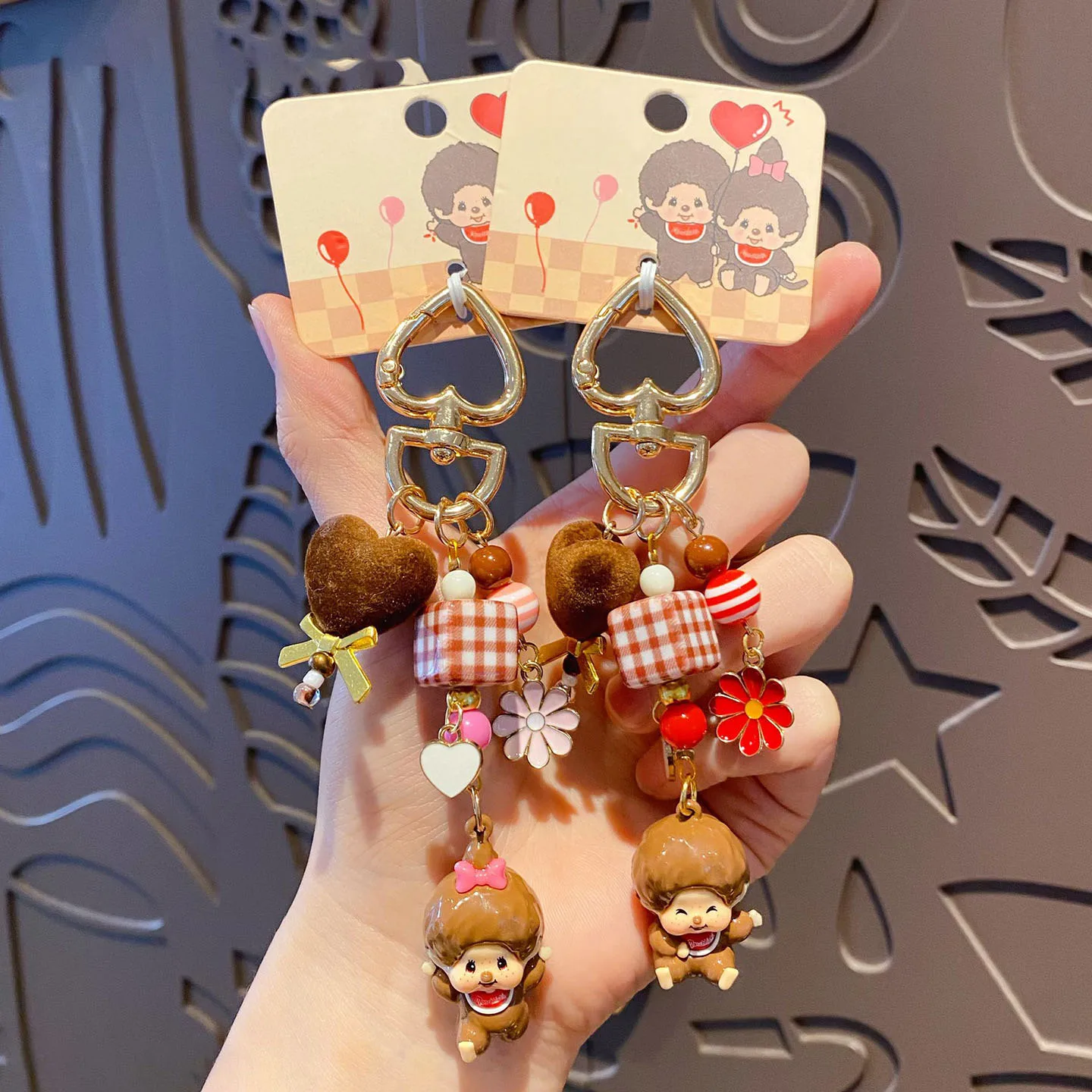 Creative for Monqiqi Mobile Phone Chain Pendant Cute Keychain Character Keychain Bag  Decoration Festive Celebration Supplies