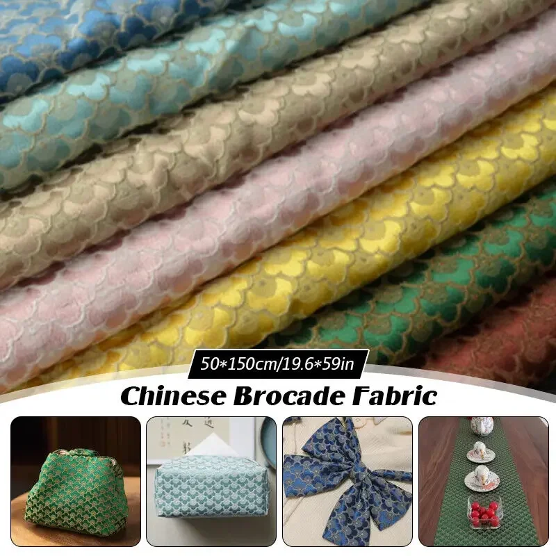 

50x150cm Hanfu Satin Brocade Jacquard Fabric Plum Blossom Pattern Costume Dressmaking DIY Material Sewing Craft Dress Supplies