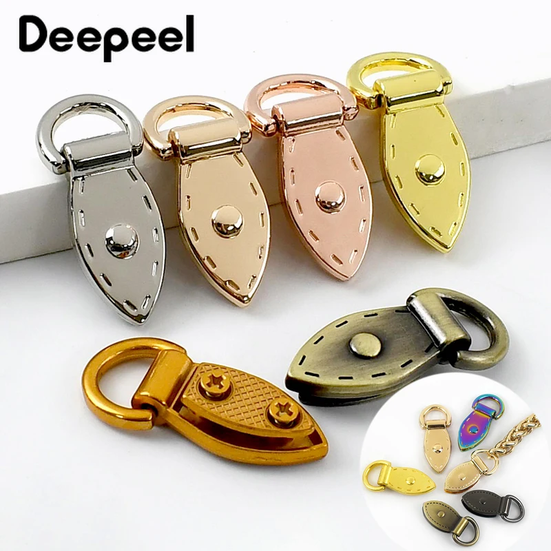4/10 Stück Metall-Seitenclip-Schnalle Taschenkettenverbinder Aufhängehaken Blatt-D-Ring Schlüsselring Verschluss Handtaschenriemen Deko Bastelzubehör