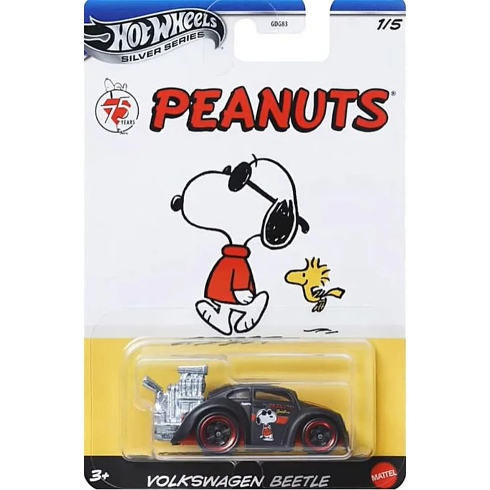 Hot Wheels Cars PEANUTS Snoopy 1985 HONDA CR-X VOLKSWAGEN BEETLE Auto Model Boys Toys Gift