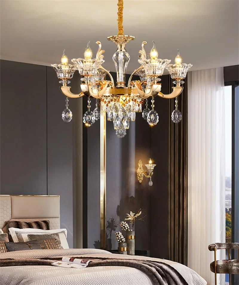 KERWIN Nordic Vintage Wall Lamp LED Crystal Sconce Indoor Fixture Gold Luxury Decor For Home Bedroom Living Room Corridor