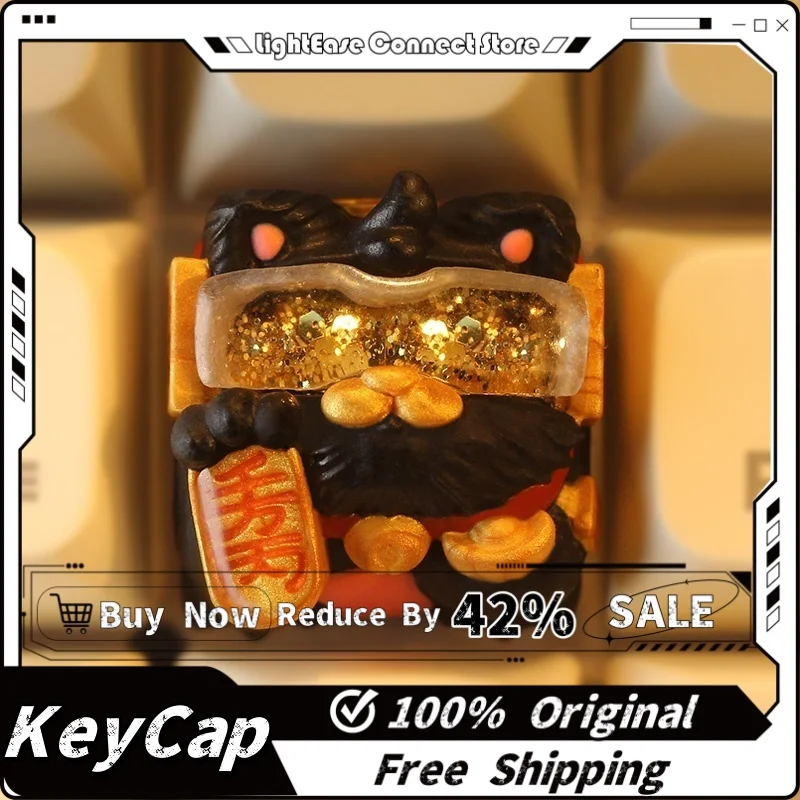

Колпачки для клавиш с тематикой Lucky Cat, 1 шт., механическая клавиатура из смолы с вишневым профилем, аниме, игровые мультяшные милые офисные праздничные подарочные колпачки для клавиш