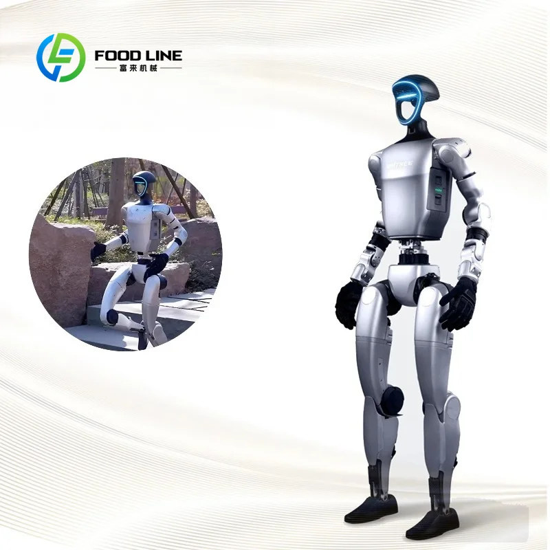 Silver Humanoid Robot Basic Model Exhibition Event Performance New Condition Available AI Flexible customized custom flag
