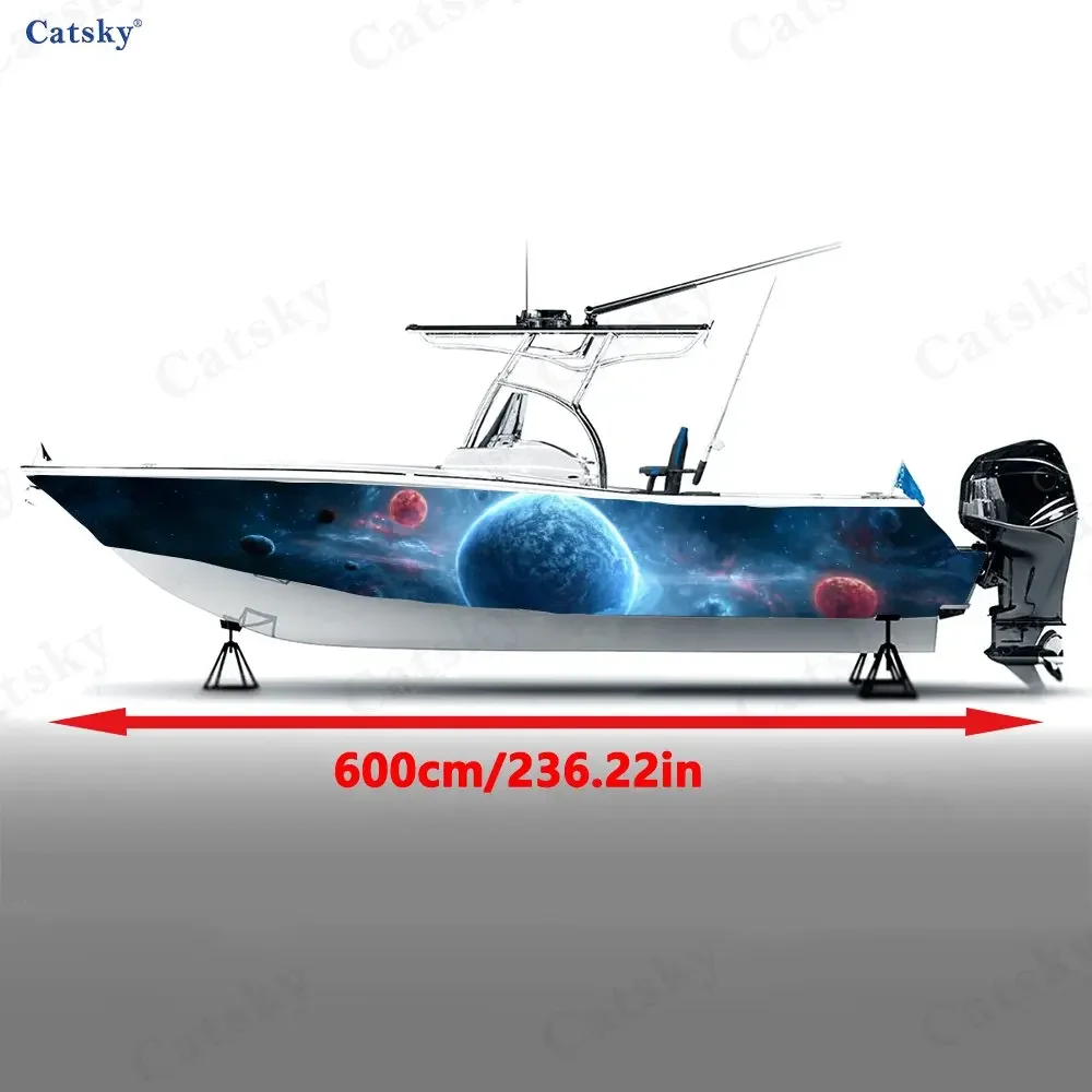 Cosmic Trendy Realm Galactic Planet Mysterious Boat Sticker Vinyl Ship Pontoon Deck Boat Fishing Decorative Pontoon Boats Decal