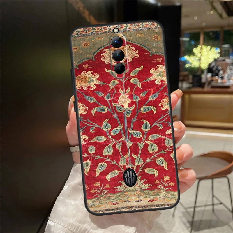 Persian Carpet Floral Pattern Case For ZTE Nubia Red Magic 8 Pro 8S Pro Plus RedMagic 9 Pro Plus 6 7 6S 7S 6R 5S 5G Cover