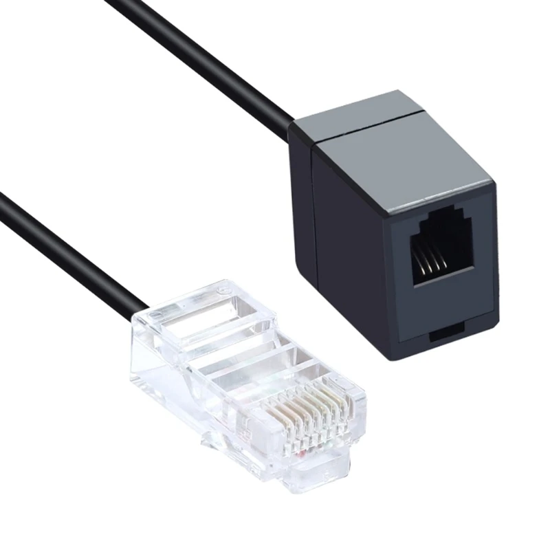 Solid RJ45 Ethernet to RJ11 Landlines Converter Adapter Cable Office Accessory