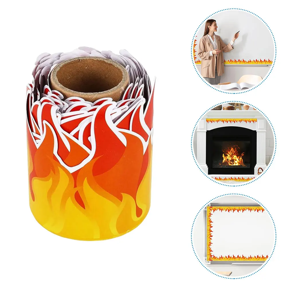 

Flame Border Sticker Stickers Bulletin Board Decorations Coated Paper Blackboard Decal