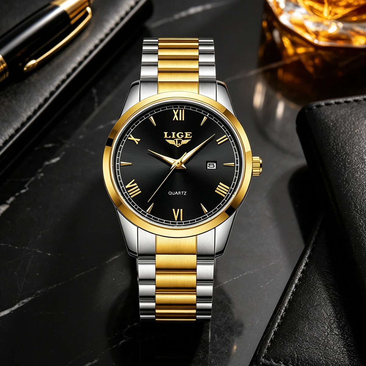 Relógios de Ouro Masculinos LI - Smartwatch Luxury Watches For Men avaliação e preço