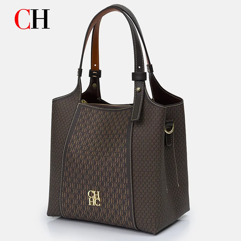 CH Vintage Tote Handbag For Women Large Capacity Work Shoulder Bag Luxury Brand Crossbody Purse Ladies Daily Top Handle Bags image 2