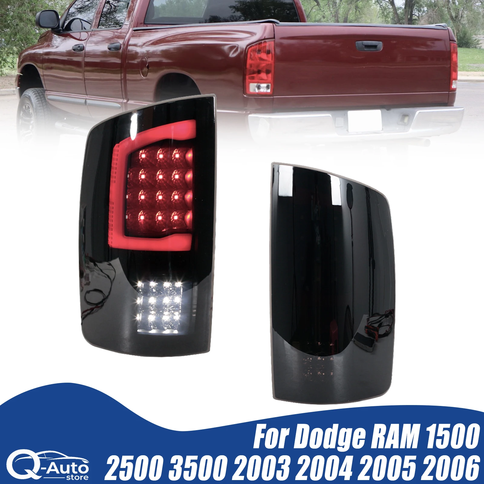 Luces Traseras LED para Dodge RAM 1500 2500 3500 2003 2004 2005 2006 con Luz de Freno, Reversa y Direccional