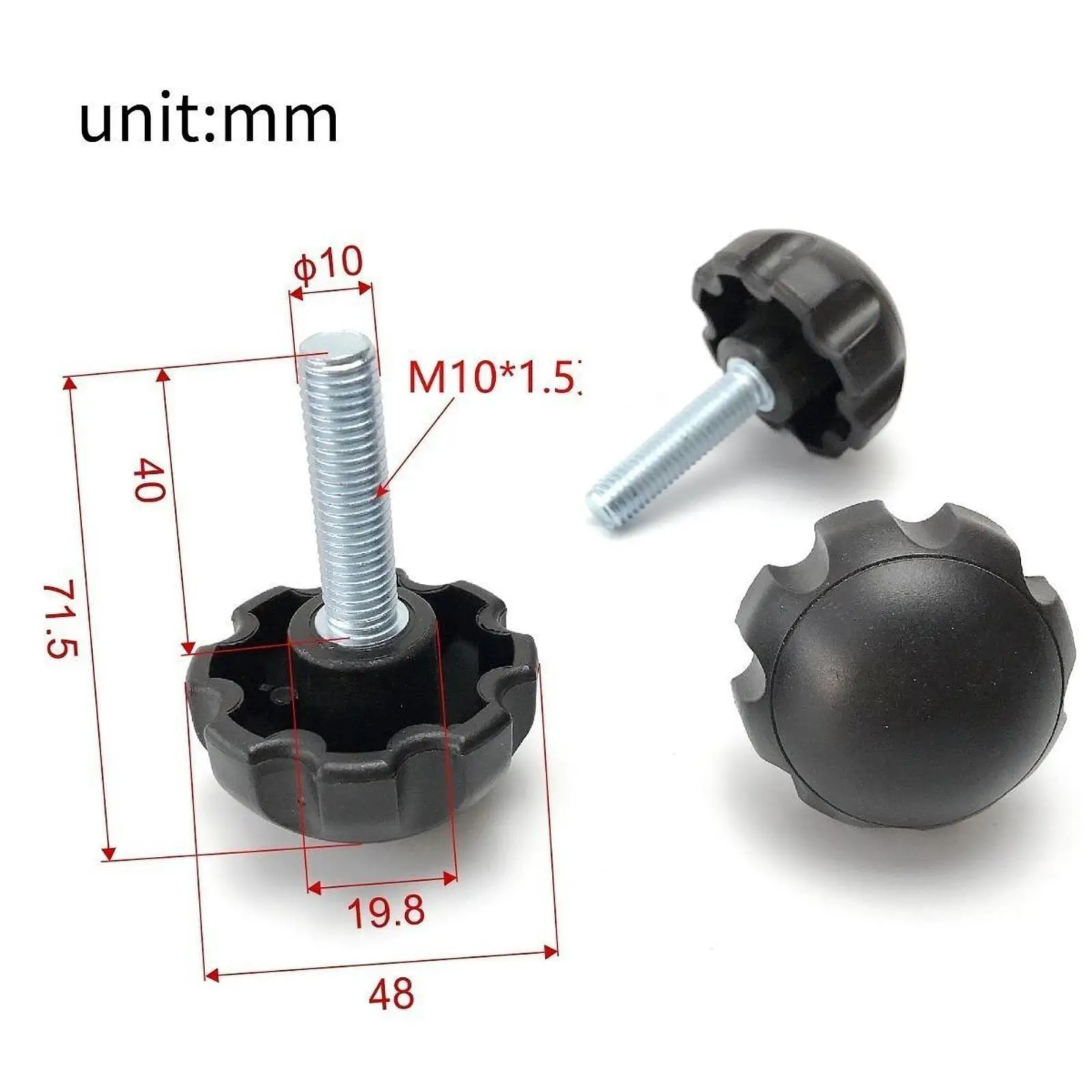 

Replacement Screw Knob Parts for Exercise Bike M10 Thread Hand Tightening Bolt Knob Fitness Home Gym Accessories